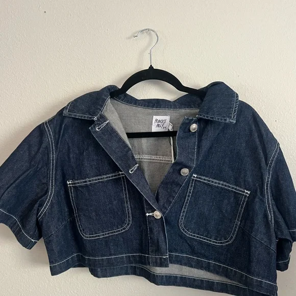 Princess Polly Pioneer Denim Crop Jacket - Picture 2 of 6